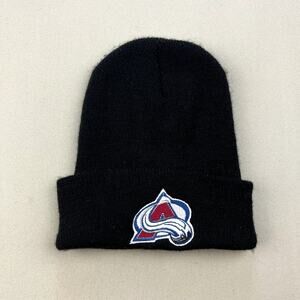 Vintage Colorado Avalanche Beanie Hat Cap Adult Black Knit Logo 7 NHL Hockey 90s